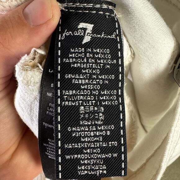 7 For All Mankind Straight Denim White Jeans US Women's 30 - Picture 6 of 10